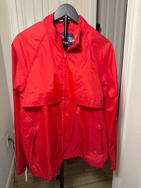 Lands' End Red Lightweight Windbreaker Jacket